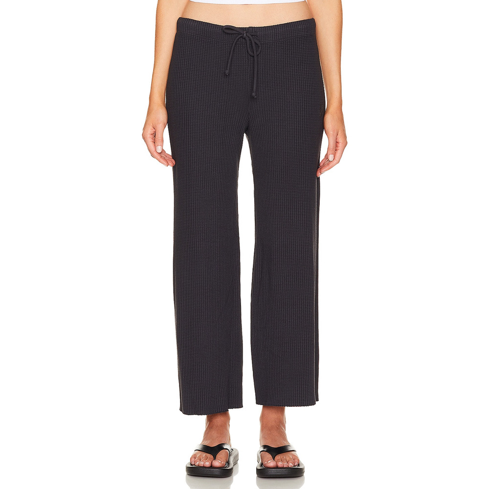 Monrow 'Waffle' Black Crop Lounge Sweatpants Size M